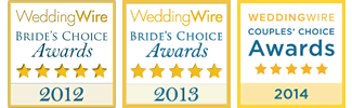 Wedding Wire Bride's Choice Awards 2012, 2013 and 2014.
